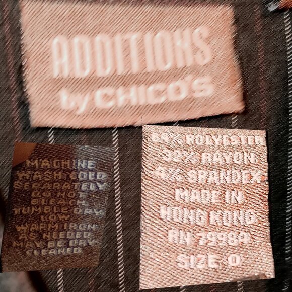 Additions by Chicos Black and Silver Pin Stripe Blouse Size 0 - Picture 8 of 8